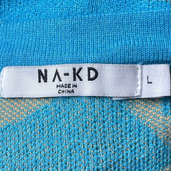 ☘️ NA-KD FAshion Printed Cropped Cardigan In Orange and Blue L - Picture 6 of 11